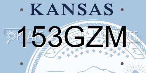 153GZM Kansas License Plate
