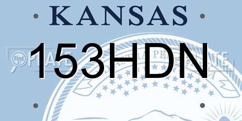 153HDN Kansas License Plate