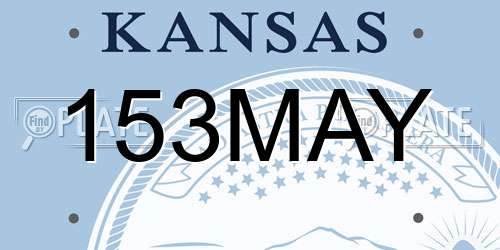 153MAY Kansas License Plate