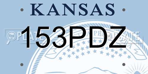 153PDZ Kansas License Plate