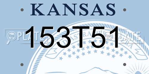 153T51 Kansas License Plate