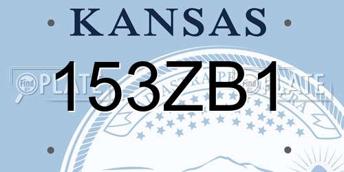 153ZB1 Kansas License Plate