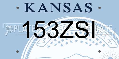 153ZSI Kansas License Plate