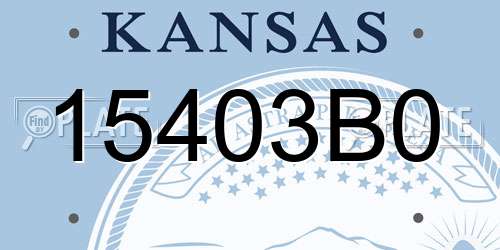 15403B0 Kansas License Plate
