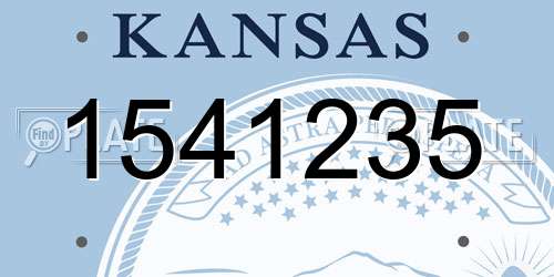 1541235 Kansas License Plate