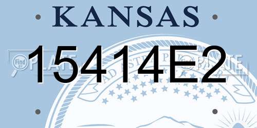 15414E2 Kansas License Plate