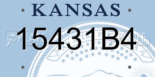 15431B4 Kansas License Plate