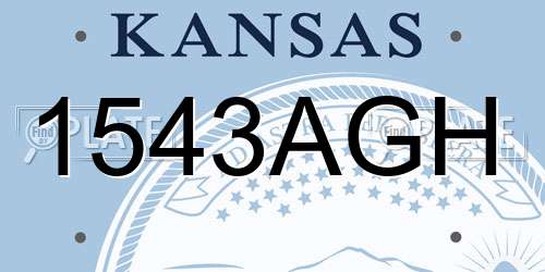 1543AGH Kansas License Plate