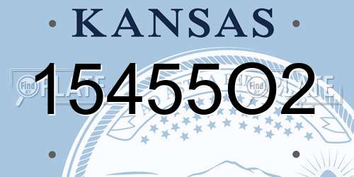 15455O2 Kansas License Plate