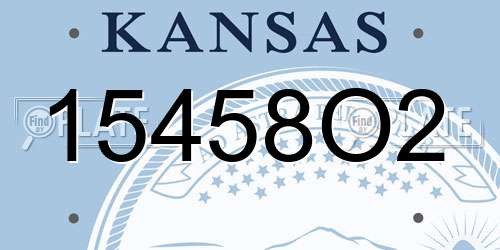 15458O2 Kansas License Plate