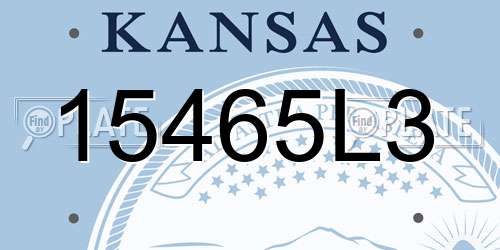 15465L3 Kansas License Plate