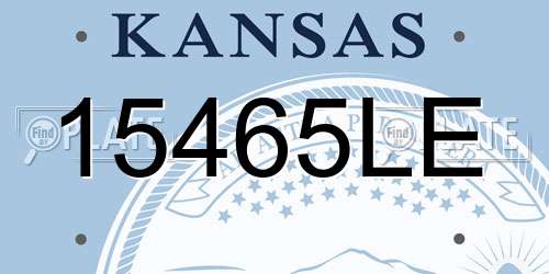 15465LE Kansas License Plate