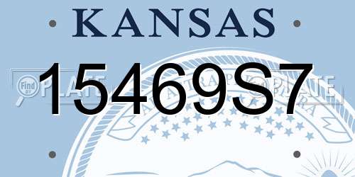 15469S7 Kansas License Plate