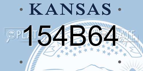 154B64 Kansas License Plate