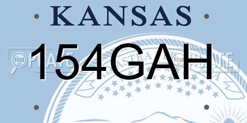 154GAH Kansas License Plate