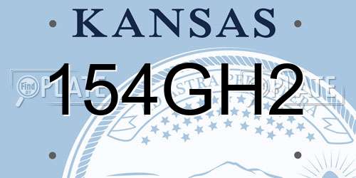 154GH2 Kansas License Plate