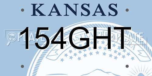154GHT Kansas License Plate