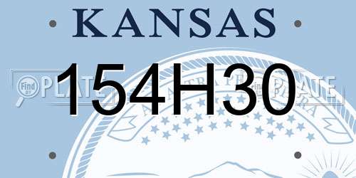154H30 Kansas License Plate