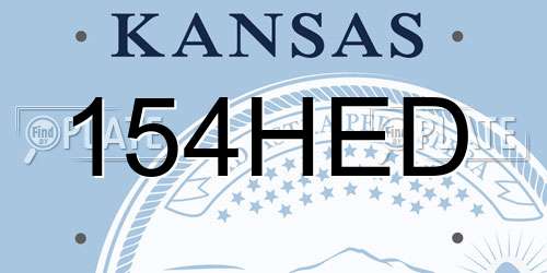 154HED Kansas License Plate