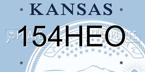 154HEO Kansas License Plate