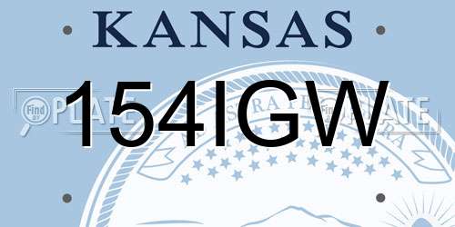 154IGW Kansas License Plate