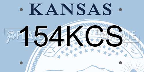 154KCS Kansas License Plate