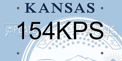 154KPS Kansas License Plate