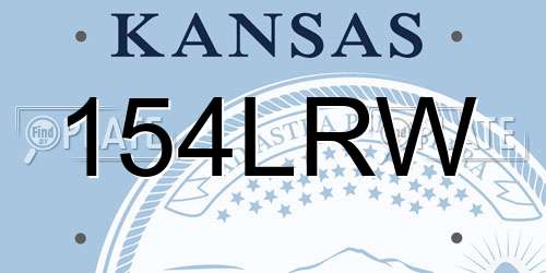 154LRW Kansas License Plate