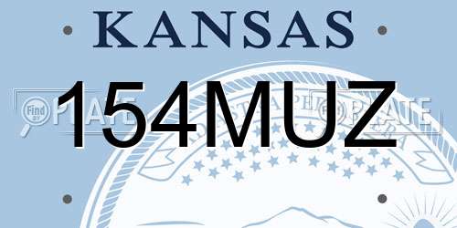 154MUZ Kansas License Plate