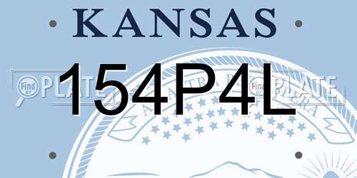 154P4L Kansas License Plate