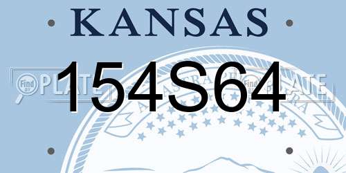 154S64 Kansas License Plate