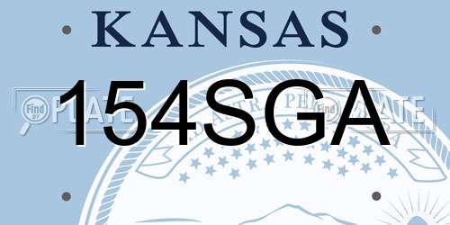154SGA Kansas License Plate