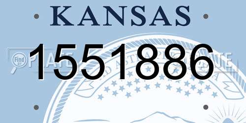 1551886 Kansas License Plate