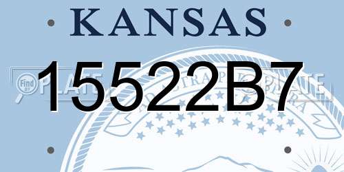 15522B7 Kansas License Plate