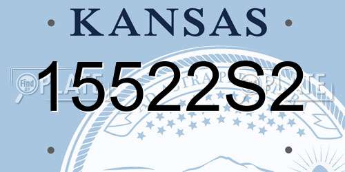 15522S2 Kansas License Plate