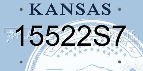 15522S7 Kansas License Plate