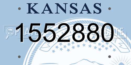 1552880 Kansas License Plate