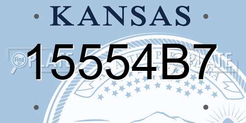 15554B7 Kansas License Plate