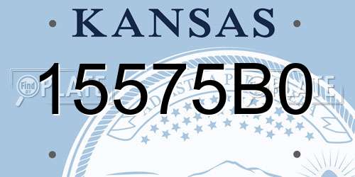 15575B0 Kansas License Plate