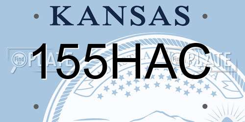 155HAC Kansas License Plate