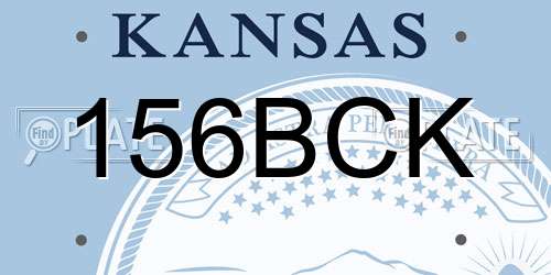 156BCK Kansas License Plate