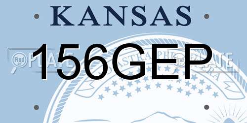 156GEP Kansas License Plate