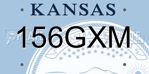 156GXM Kansas License Plate