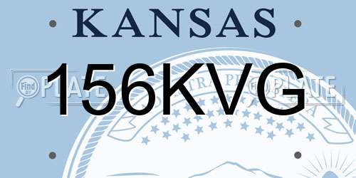 156KVG Kansas License Plate