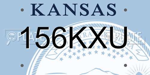 156KXU Kansas License Plate