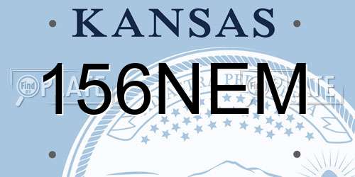 156NEM Kansas License Plate