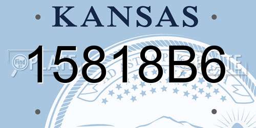15818B6 Kansas License Plate