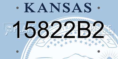 15822B2 Kansas License Plate
