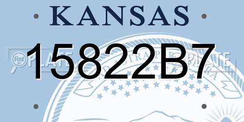 15822B7 Kansas License Plate