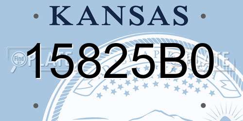 15825B0 Kansas License Plate